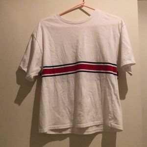 Brandy top with red and navy lines